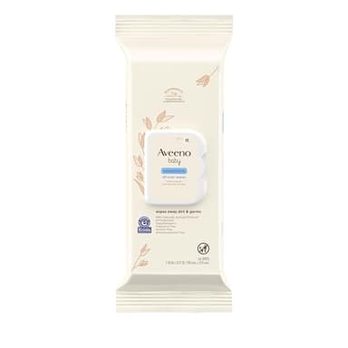 Aveeno Baby Sensitive All Over Wipes with Aloe & Natural Oat Extract for Face, Bottom, Hands & Body, pH-Balanced, Hypoallergenic, Fragrance-, Phenoxyethanol- & Alcohol-Free, 64 ct per pack