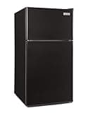 Igloo 3.2 Cu.Ft. Double Door Compact Refrigerator with Freezer - Slide Out Glass Shelf, Perfect for Homes, Offices, Dorms - Black