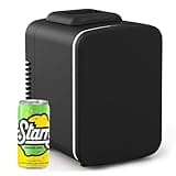 Simple Deluxe 4L/6 Can Mini, Portable Cooler & Warmer Freon-Free Small Refrigerator, Compact Fridge for Skincare, Beverage, Food, Cosmetics, Black