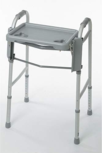 Medline Walker Flip Tray Table with 2 Cup Holders, Universal Tray for Standard Folding Walkers, Mobility Accessories for Home, Medical Equipment Accessories, Gray, 1 Count