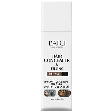 Batci Hair Concealer Cream for Thinning Hair & Bald Spots - Non-Fiber Scalp Concealer Root Touch-Up for Men & Women, Sweat/Water Resistant, One Shade for Black Brown & Grey Hair 1 fl oz (30ml)
