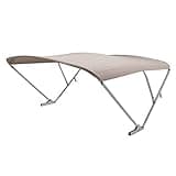SureShade Power Pontoon Bimini Top - Clear Anodized Frame, Beige Fabric