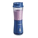 Hamilton Beach Portable Blender for Shakes and Smoothies with 14 Oz BPA Free Travel Cup and Lid, Durable Stainless Steel Blades for Powerful Blending Performance, Blue (51132)