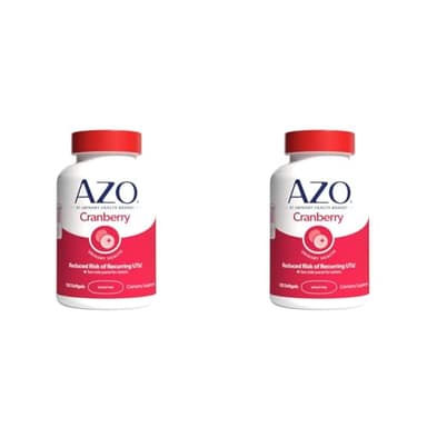 AZO Cranberry Urinary Tract Health Supplement, 1 Serving : 1 Glass of Cranberry Juice, Sugar Free Cranberry Pills, Non-GMO, 3 Month Supply, 100 Softgels (Pack of 2)
