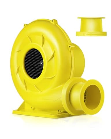 WZIIOT 800W Bounce House Blower with Additional Extended Connector, 1.2HP Inflatable Air Blower, Portable Commercial Fan Pump for Large Bouncy Castle, Water Slide, Jumper and Other Inflatables