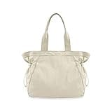 ODODOS 18L Side-Cinch Shopper Bags Lightweight Shoulder Bag Tote Handbag for Shopping Workout Beach Travel, Ivory
