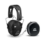 Walker's Razor Slim Quad Electronic Earmuffs with Bluetooth Technology (Black) Bundle Shooting Hearing Protection Case (Black) (2 Items)