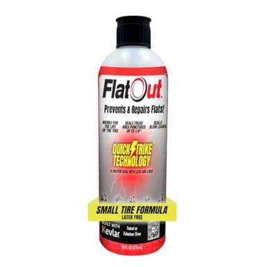 QuickStrike Tire Sealant - Small Tire/Bicycle Formula - NEW Formula - Prevents Flat Tires - Seals Leaks - Contains Kevlar - Tubeless Tire Sealant - 16 Ounce Bottle