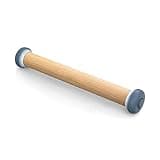 Joseph Joseph PrecisionPin Baking Adjustable Rolling Pin - Consistent and Even Dough Thickness for Perfect Baking Results, Sky, 16.54"