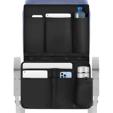 Linkidea Airplane Tray Table Cover with Under Desk Attachment Set, Travel Accessories for Seat Back Organize & Personal Item Storage, Washable Flight Accessories with Water Bottle Holder