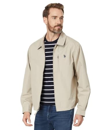 U.S. POLO ASSN. Men's Micro Golf Jacket Thomston Khaki X-Large