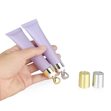 TEONEI Empty Eye Cream Squeeze Tubes,Lip Gloss Squeeze Tubes,Essential oil Roller Tubes,Makeup Sample Bottles,Travel Makeup Squeeze Bottles,2PCS