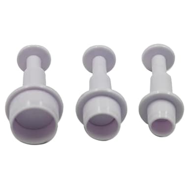 pson 3Pcs Plunger Cookie Cutter Set, Mini Plastic Biscuit Molds for Cake Decorating, Baking, Fondant, and DIY Crafts(Round)
