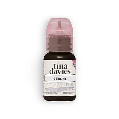 Tina Davies Professional X Perma Blend Brow Pigment - Permanent Eyebrow Makeup - Colours Heal True to Tone - High Retention - Ebony, 1/2oz