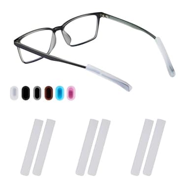 Glasses Ear Cushion, Non Slip Soft Silicone Eyeglass Ear Cushions, Anti-Slip Comfort Eyeglasses Temple Tips Sleeve Retainer, Comfort Eye Glass Ear Grips, Glasses Accessories (3 White Pairs)
