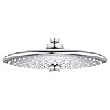 GROHE 26456000 Euphoria Fixed 3-Setting Rainshower Shower Head, Jet SmartRain Rain Settings, Starlight Chrome, 1.75 GPM