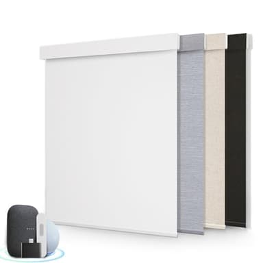 Motorized Blinds for Windows - Hapadif Roller Window Shades with Remote, No-Drill Installation, Cordless Automatic Blackout Electric Blinds, Adjustable Height, Easy to Use (White, 34 x 72)