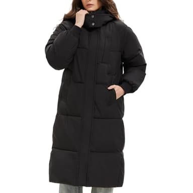 PUFFIT Long Puffer Jacket for Women,2025 Thickened Winter Coat Hooded with Deep Pockets, Ladies Warm Winter Jacket