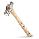 ESTWING Sure Strike Ball Peen Hammer - 16 oz Metalworking Tool with Forged Steel Head & Hickory Wood Handle - MRW16BP