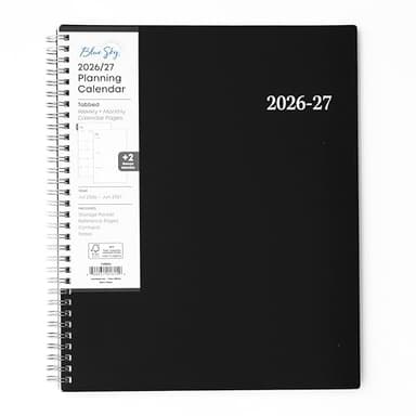 Blue Sky 2026-2027 Weekly and Monthly Academic Year Planner Calendar, July 2026 - June 2027, 8.5" x 11", Flexible Cover, Wirebound, Laminated Tabs, Enterprise
