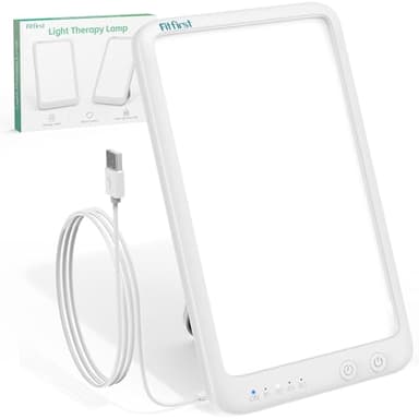 Fitfirst Light Lamp - 10000 Lux Sun Lamp, Gift for Women, 4 Adjustable Brightness Levels, 15-60min Timer Setting, Portable & Foldable Light Box for Home/Office/Travel Use