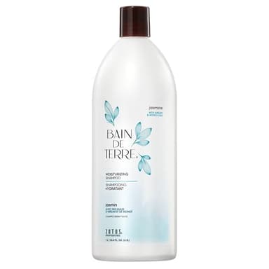 Bain de Terre Jasmine Moisturizing Shampoo, Luxurious Hydration for Dry Hair with Argan & Monoi Oils, Paraben-Free, Color-Safe, Vegan, 33.8 Fl Oz