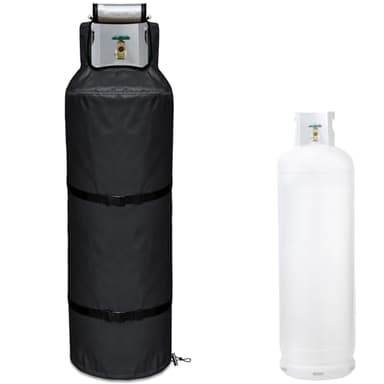 GoldenRaindrop 100 lb Propane Tank Cover 1200D Heavy Duty Waterproof Thick Cover Can Be Opened Top Easy to Use Dustproof Waterproof UV-resistant and Frost-Resistant for 100 Pound Propane Tank, Black