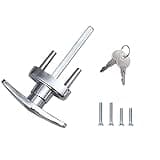 Wedelweib Garage Doors T Handle Lock with 2 Keys and 2 Set mounting Bolts Replacement for Garage Door Locking T Handle Fits 1-3/8" Through 2" Thick Doors(Random Keyed)