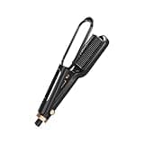 BEAUXMILE Hair Straightener Brush, Hair Straightening Iron with Dense Bristles, Ceramic Flat Iron Comb for Woman, Fast Heating, Dual Voltage, 30+ Temps, for All Hair Types, Black