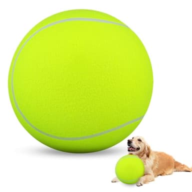HETOO Giant Tennis Balls for Dogs: 9.5 inch Large Dog Toys- Outdoor Herding Dog Toys Balls- Big Dog Tennis Ball for Small Medium Large Dogs- Pet Toys Birthday Gift- Golden Retriever Gifts- Yellow