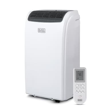 BLACK+DECKER Portable Air Conditioner, 12,000 BTU (8,000 BTU SACC) for Rooms up to 550 Sq. Ft., Portable AC with Follow Me Remote Control and Window Kit, BPACT12WT, White