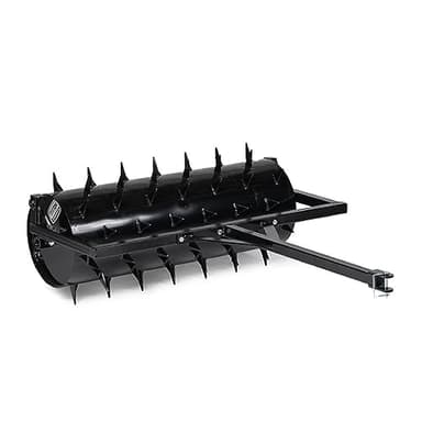 Titan 3 FT Tow-Behind Drum Spike Aerator Holds up to 25 Gal Water, 3" Long Welded On Spikes, for ATV UTV and Utility Tractor, Breaks Ground for Better Drainage & Fertilization