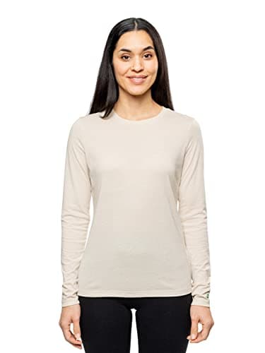 Insect Shield Women's Tri-Blend Long Sleeve T-Shirt, Light Sand, Small