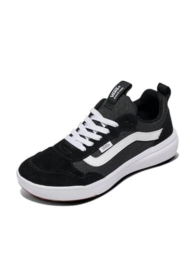 Vans Men's Range BRZ Shoe - Low-Top Athletic Fashion Sneakers for Walking. (Suede/Canvas) Black/White. 10