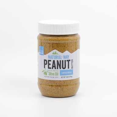 Natural Way Peanut Butter, Original, (1) 16 Ounce Jar - Made with Olive Oil, No Hydrogenated Oils, Non-GMO, Gluten Free