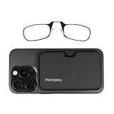 ThinOptics Readers with Pod Case - Armless On-Nose Reading Glasses - Slim Case Attaches to Phone - MagSafe Compatible - 1.50x