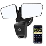 duola Smart Floodlight Camera Outdoor, LED Motion Sensor Security Camera Light with Video, 2 Way Audio, Wired,90dB Siren, Work with Alexa,Waterproof,128 GB Local Storage & Cloud for Home Surveillance