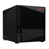 Asustor AS5304T 4 Bay NAS, 1.5GHz Quad-Core, 2 2.5GbE Port, 4GB RAM DDR4, Gaming Network Attached Storage, Personal Private Cloud (Diskless)