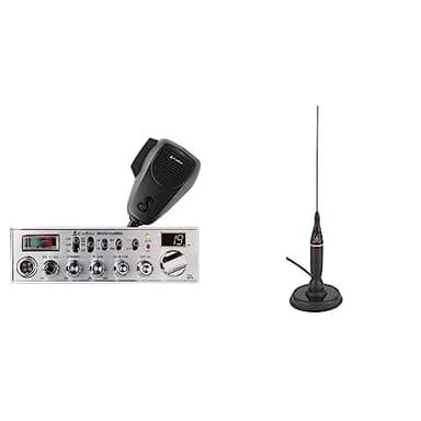 Cobra 29 LTD Professional CB Radio & Cobra HGA1500 42 Inch Magnetic Mount CB Antenna: Full 40 Channels, Adjustable Receiver, SWR Calibration, Long-Range Antenna for Clear Signal, Black