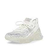 Steve Madden Women's Maxima Sneaker, White Multi Rhinestone, 9