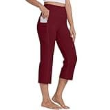 Spring The Sale Free People Dupe Black Capri Leggings with Pockets Yoga Capri Pants for Women Lightweight Pants for Women Cotton Leggings with Pockets Women's Cropped Wine Large