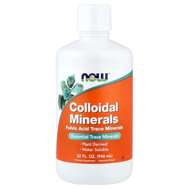 NOW Foods Supplements, Colloidal Minerals Liquid, Plant Derived, Essential Trace Minerals, 32-Ounce