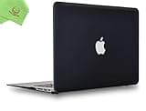 UESWILL Smooth Matte Hard Shell Case Cover Compatible with MacBook Air 11 inch (Model A1370 / A1465) + Microfibre Cleaning Cloth, Black