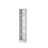 Tvilum Element 5 Shelf Narrow Bookcase, White