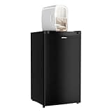 Upstreman BR321A, 3.2 Cu.Ft. Mini Fridge and 6L Skincare Fridge in 1 Package, Dimmable LED Light Mirror, Energy Star, Portable Small Refrigerator for Cosmetics, Mini Fridge for Bedroom and Dorm