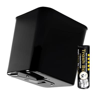 HAUSSIMPLE Large Black Car Trash Can Waterproof & Leakproof Car Garbage Bin with Floor Mat Clip, Anti-Slip Design, Portable Auto Trash Container for Car, SUV, Truck, or Van Durable & Easy to Clean
