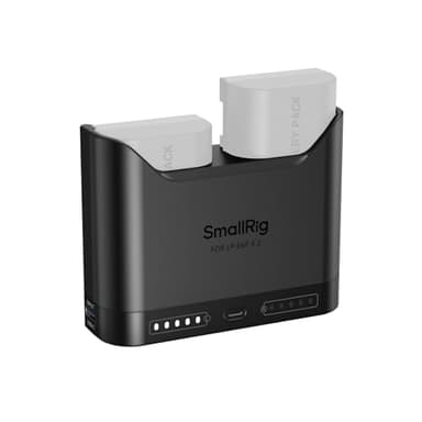 SMALLRIG LP-E6P LP-E6NH LP-E6N LP-E6 Battery Charger for Canon, 2h Dual Slot Camera Charger, 22.5W USB-C Port, Full Compatible with Canon EOS R6 Mark III,R5 Mark II,R6 Mark II,C50,R5,R6,R7,5D Mark II