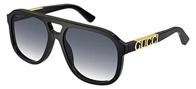Gucci Sunglasses Aviator Full Rim, Black Frame and Grey Gradient Lens GG1188S002