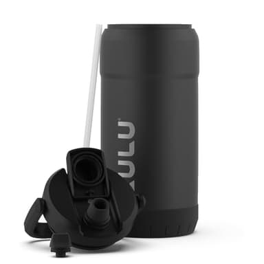 ZULU Goals 101oz Vacuum Triple Wall Insulated | Large Stainless Steel Water Bottle Thermoses with Carry Handle | Chug and Straw Spout | Travel, Gym, Hiking, Camping | 120 Hours Cold | Black