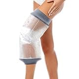 COMFYTHERA Waterproof Knee Cast Cover for Shower Knee Wound Protector Bath Adult Watertight Cast Bag Showering for Knee Replacement Surgery Reusable (D-Knee)